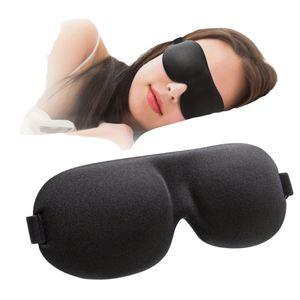 Masque de voyage personnalisable en mousse à mémoire de forme 3D noire, léger, en soie glacée, avec logo personnalisé, pour la santé oculaire - Vente chaude - Product Image 1
