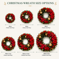 Guirlande de Noël artificielle surdimensionnée, rouge, avec poinsettias, cônes de pin et boules dorées, luxe, taille personnalisée, intérieur/extérieur, hall d'hôtel, entrée