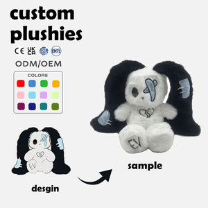 OEM ODM Goth BANDAGE plushies กระต่ายที่มีหูยาวนุ่มน่ากลัวกระต่ายยัดไส้สัตว์อีสเตอร์ - Product Image 1