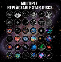 Projecteur USB portable Galaxie, Veilleuse avec 24 films, Lampe de projection Lune, Étoiles, Planètes pour la maison et la chambre, Éclairage d'ambiance