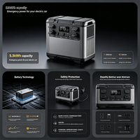Generator Tenaga Surya LiFePO4 5376Wh 3000W, Stasiun Daya Portabel MPPT Gelombang Sinus Murni, Penyimpanan Energi Rumah