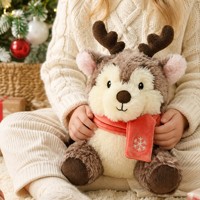 Peluche personnalisée de renne de Noël assis, jouet en peluche doux, décoration de vacances, cadeau, fabricant OEM ODM