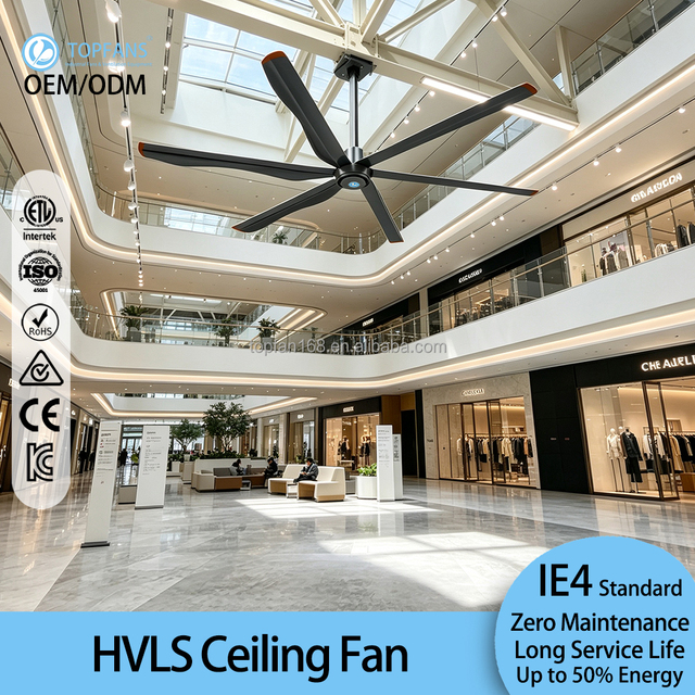 Nordic Aluminum Ceiling Fan with Permanent Magnet Motor 6 Blades Remote Control ETL Certification for Offices