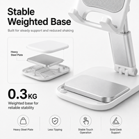 Support de téléphone portable pliable en plastique ABS, anti-vibration, résistant aux chocs, support de bureau compatible pour la chambre à coucher