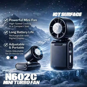 Ventilador de Mano de Alta Velocidad de 3000 mAh con 3 Velocidades, Recargable Tipo C, Función de Banco de Energía, Ventiladores Turbo Portátiles para Viajes al Aire Libre - Product Image 1