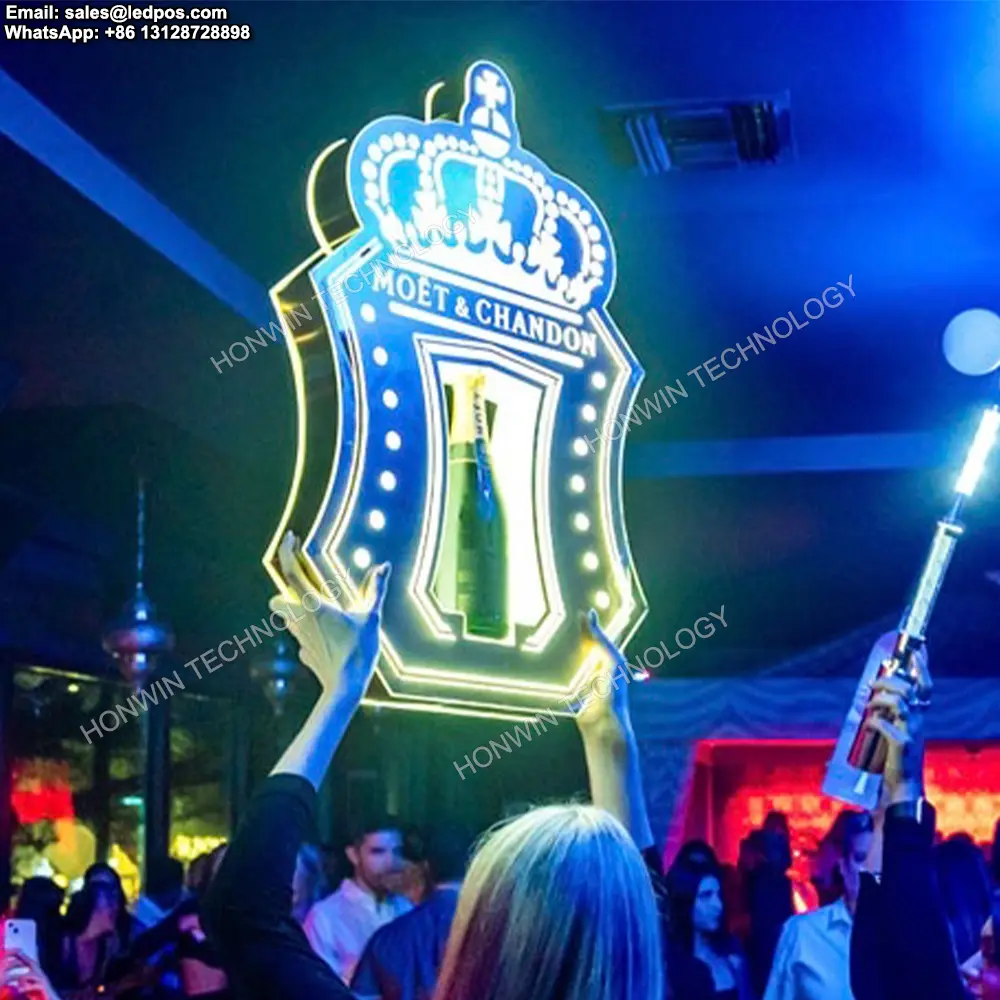 वीप सर्विस बोतल महिमा धारक एम ओएट गोल्ड किंग शैंपेन टेक्विला के नेतृत्व वाली बोतल रात क्लब लाउंज बार पब पार्टी के लिए