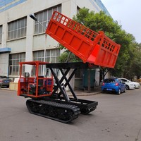 Mini-dumper sur chenilles 31HP 3 tonnes Euro 5 avec benne élévatrice à ciseaux de 2m pour chantier de construction
