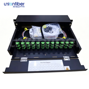 Caja ODF de <span class=keywords><strong>36</strong></span> Fibras para Riel DIN de 19 Pulgadas, Panel de Conexión de Fibra Óptica 36F para Riel DIN, Caja de Distribución de Fibra Óptica Vacía con Conectores SC APC - Product Image 1