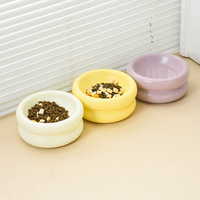 Bol d'eau et de nourriture pour chat en céramique moderne, surélevé et incliné pour la protection du cou, sans plomb, non toxique, en porcelaine, étanche, vente en gros