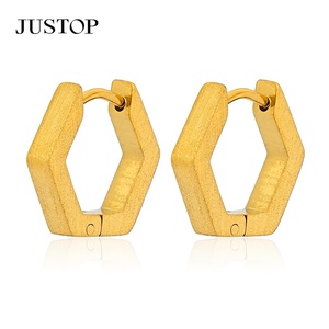 Aros de Moda OEM/OEM, Acero Inoxidable Impermeable, Chapado en Oro de 18K, Hipoalergénicos, Forma de Gancho, Proveedor de Joyería de Moda para Mujer - Product Image 2