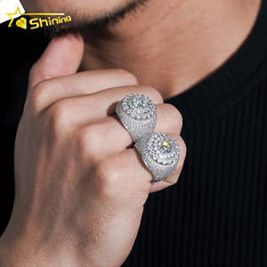 Vergoldeter Herren <span class=keywords><strong>ring</strong></span> Feiner Schmuck Schneller Versand GRA Moissan ite Herren <span class=keywords><strong>ring</strong></span> 925 Silber Iced Out Hip Hop Ringe - Product Image 3