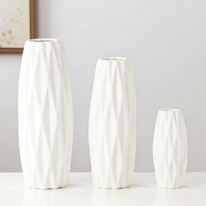 Modern Minimalist Nordic Creative White Ceramic Vase for Living Room Dining Table Dried <b>Flower</b> <b>Display</b> Decoration - Product Image 3