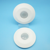 Capteur PIR monté au plafond, capteur de mouvement infrarouge, adapté aux LED, 110-240V/AC 50/60 HZ, blanc