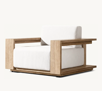 Chaise longue d'extérieur moderne LUXORA en teck - Écologique et résistante aux UV pour jardin, terrasse, hôtel et complexe hôtelier