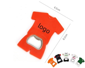 New Trend Custom Logo & Shape Sports Jersey Keychain T Shirt Shaped Plastic Bottle Opener - Product Image 1