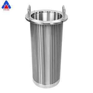 Cartouche filtrante en maille métallique perforée en acier inoxydable sur mesure avec bride, élément filtrant à fil cannelé - Product Image 2