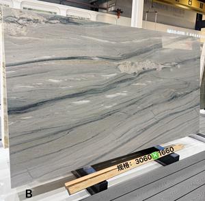 หินอ่อนธรรมชาติสไตล์โมเดิร์นหรูหราจากบราซิล - ลายเส้นสีเทา-ขาว สำหรับตกแต่งผนังทีวี/เคาน์เตอร์ - Product Image 5