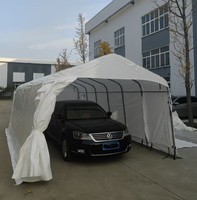 Abri de voiture instantané de luxe durable avec structure en acier, toit arqué imperméable et traité anti-UV pour stationnement extérieur