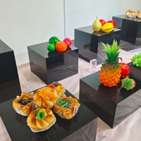 Supports d'affichage de cube en acrylique carrés-Support de collation de gâteau de pause de thé de repas froid pour la nourriture de buffet pour la présentation de nourriture