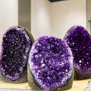 Grosir kristal alami populer Geode <span class=keywords><strong>Amethyst</strong></span> Mini dalam bentuk bebas ide hadiah Model bertema cinta malaikat batu Feng Shui - Product Image 3