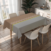 Nappe de table en PVC bicolore Mandala résistante aux taches, style contemporain, réutilisable, pour salle à manger