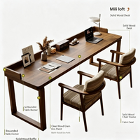 Bureau rectangulaire double en bois massif, table d'étude longue moderne, bureau commercial modulaire autoportant durable Jiangxi