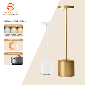Lampe De Table Sans Fil, 5200 MAh, Rechargeable, 3 Niveaux En Continu, Intensité Variable, Petite Lampe De Table Adaptée Pour Chambre/salon/extérieur/salle à Manger/bar/bureau (doré