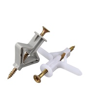 Vis d'expansion auto-perceuse en plastique pour cloison sèche et mur creux, boulon d'expansion en forme d'avion