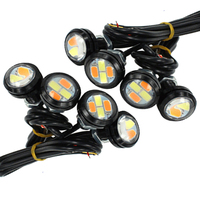 Feux de jour LED Eagle Eye pour voiture, 23 mm, 5730, 4 SMD, blanc jaune, lentille bicolore, clignotant, plaque lumineuse