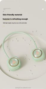 Aaoyun 2025 New Arrivals Bladeless Wearable Rechargeable Neck Fan 800mah Portable Outdoor Foldable Hanging Neck <b>Cooling</b> Fan - Product Image 5