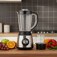 Blender Portabel Komersial Pembuat Jus Buah Mixer Dapur Peralatan Rumah Tangga Baja Tahan Karat Kapasitas 1.6L Multifungsi Elektrik