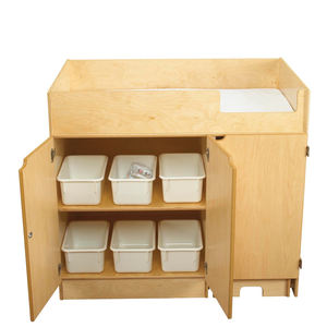 <span class=keywords><strong>Table</strong></span> à <span class=keywords><strong>langer</strong></span> en bois pour bébé de maternelle avec rangement, station confortable, organisateur pour utilisation en salle de sport, zone de soins pour bébé pratique - Product Image 3