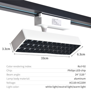 Foco LED Ajustable de 30W IP54, Luz de Riel Larga Antideslumbrante para Techo, para Tiendas de Ropa y Supermercados, 3 Años de Garantía - Product Image 5