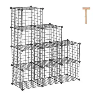 Multi Purpose Metal Wire Storage Cubes Grids Shelving Modular Storage bins boxes