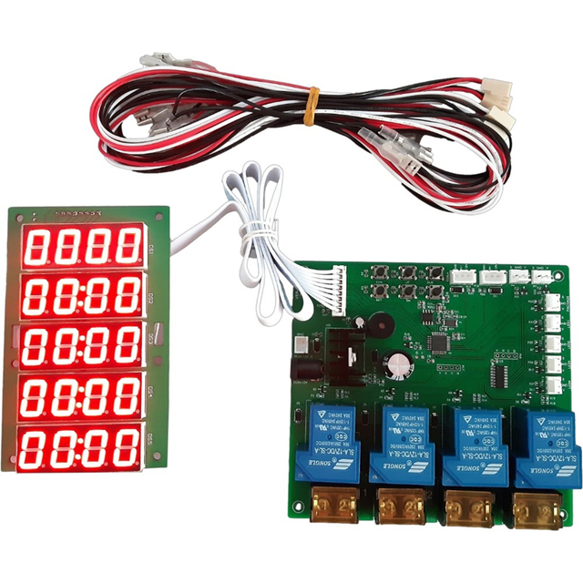 4-Channel Relay Timer Board -- Independent Remaining Time Display for Power Control Devices E846