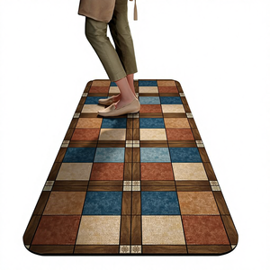 Tapis de sol de cuisine en plastique antidérapant, résistant à l'huile, lavable, jetable, carré, spécial, tapis de pied, boue de diatomée, transfrontalier, nouveauté 2024 - Product Image 1