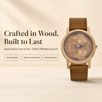 Jam Tangan Kayu Bambu Alami dengan Tali Kulit Asli, Mesin Quartz Miyota, Indeks Terukir, Gesper Baja Tahan Karat, Minimalis