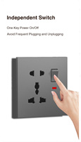 Prise murale universelle 220V 10A à 2 ports, sécurisée, anti-effraction, multiprise, interrupteurs USB AU/EU/US/UK, IP20