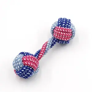 Mainan anjing tongkat molar barbel kepang hewan peliharaan tali katun mainan kunyah kit mainan molar anjing
