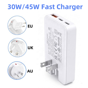 Cargador Rápido de 30W 45W, Adaptador de Corriente Ultrafino de 3 Puertos Tipo C USB a PD, Enchufe para EE. UU., UE, Reino Unido y Australia, Carga Rápida para Teléfono y Tableta - Product Image 1