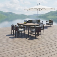 Neues Design Modernes Wetterfestes Leichtgewichtiges Aluminium Outdoor-Esstisch-Set für Hotel- und Hofnutzung