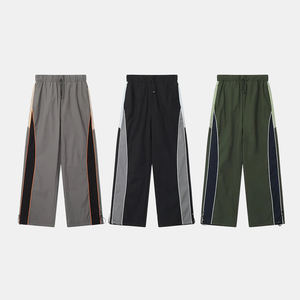 KingSen Unisex Contrast Paneled Sweatpants <b>Drawstring</b> Elastic Waist Casual <b>Trousers</b> Color Block Loose Straight Leg Track Pants - Product Image 5