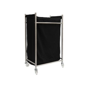 Custom Luxury <strong>Black</strong> Large Polyester Square Collapsible <strong>Laundry</strong> Storage Basket <strong>Laundry</strong> <strong>Bin</strong> With Stainless Steel Shell and Wheels - Product Image 5
