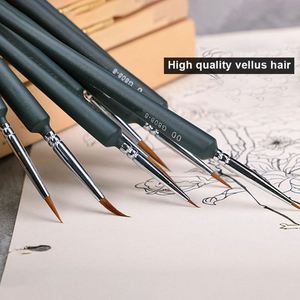 Ensemble de pinceaux de qualité supérieure en poils de zibeline, miniatures, pour détails, peinture artistique, dessin d'ongles et fournitures artistiques - Product Image 5