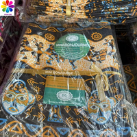 Tela con estampado de cera de poliéster 100% de alta calidad, Batik africano personalizado, Java Hollandais, brocado peinado, ropa de cama tejida, vestido
