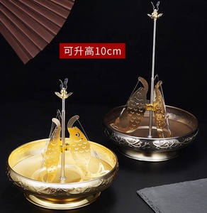 Porte-encens en laiton doré D19*H20cm pour méditation de grande taille - Product Image 6