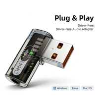 Adaptateur USB A à angle droit vers 3,5 mm, convertisseur audio HiFi DAC 24 bits 96 kHz avec puce intégrée, répartiteur de casque avec micro