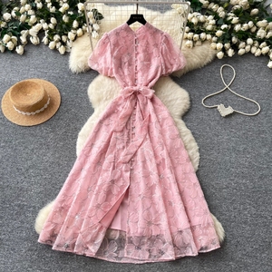 Maxi Dress Korean - Elegant Vintage Summer Style