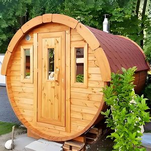 Modern <b>Electric</b> Solid Wood Barrel-shaped Sauna Steam Room with Eco-Friendly Design for Body Rejuvenation - Product Image 3