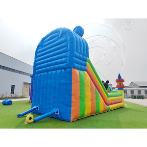 Castillo Inflable de PVC de Grado Comercial con Tobogán Combinado, Tobogán Doble Inflable de Dibujos Animados para Niños y Adultos, Toboganes Inflables para Parques de Diversiones - Product Image 5